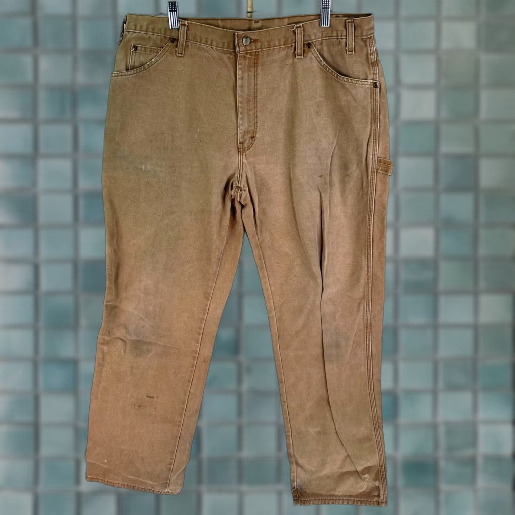 Dickies VINTAGE Dickies Carpenter Distressed Jeans Mens Size 38 (38X34) Brown High Rise 90s Hip Hop Size US 38 / EU 54 - 1 Thumbnail