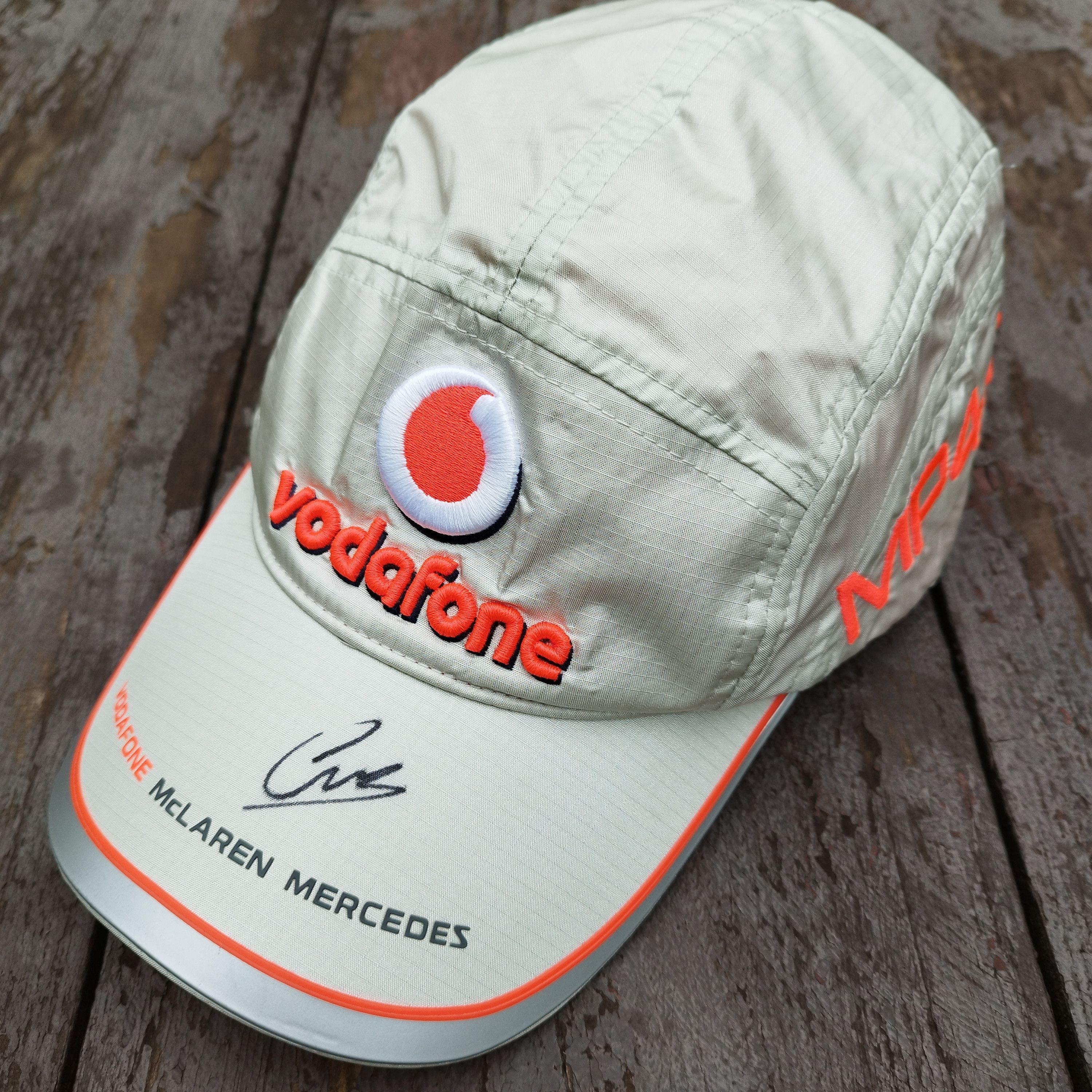 Formula 1 Lewis Hamilton Hand-Signed Vodafone McLaren Mercedes F1 Cap Size ONE SIZE - 1 Thumbnail