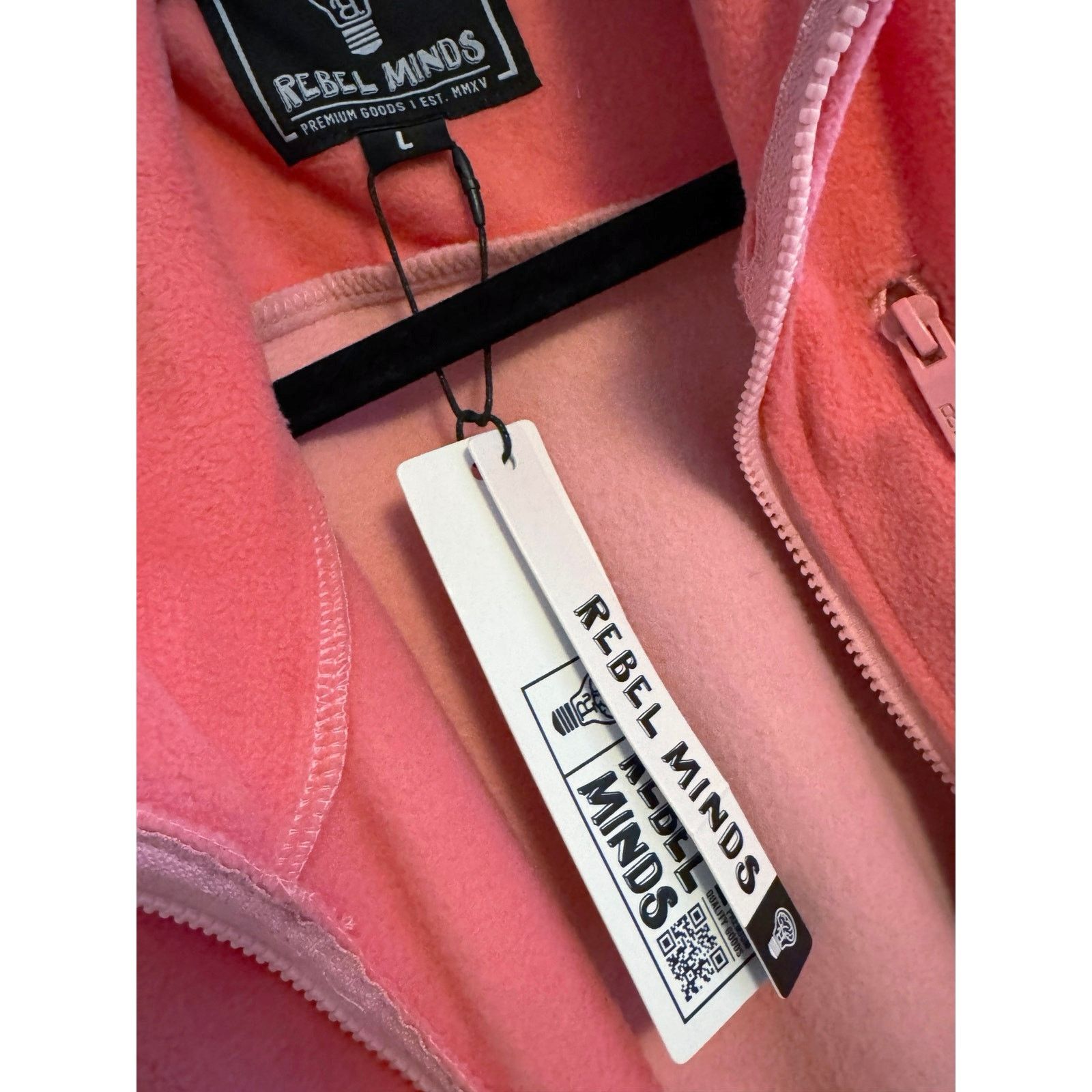 Other •NWT• REBEL MINDS Premium Goods Zip-up Pink Jacket • LG Size L / US 10 / IT 46 - 10 Thumbnail