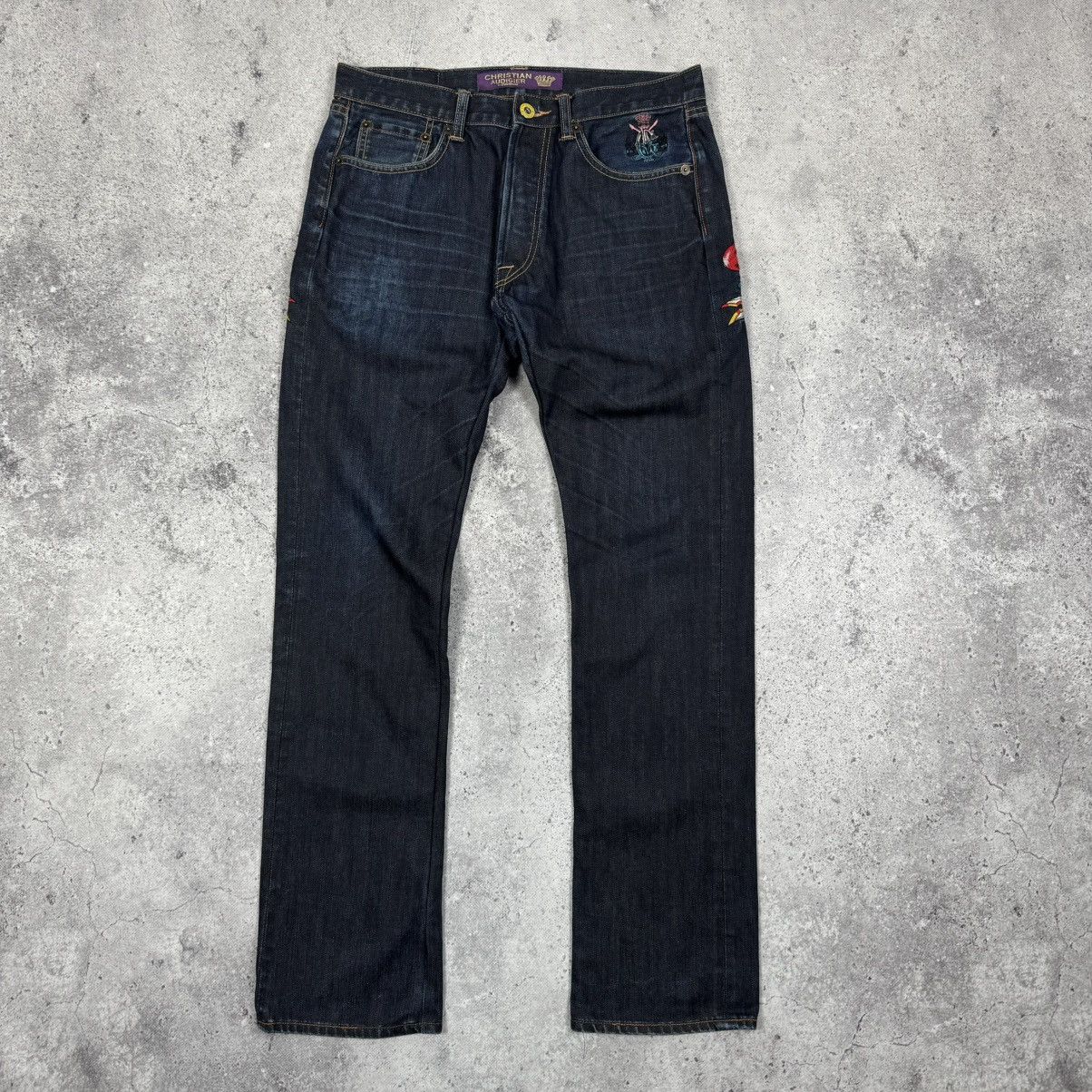 Christian Audigier × Ed Hardy RARE Christian Audigier West Coast Embroidered King Jeans Size US 34 / EU 50 - 3 Thumbnail
