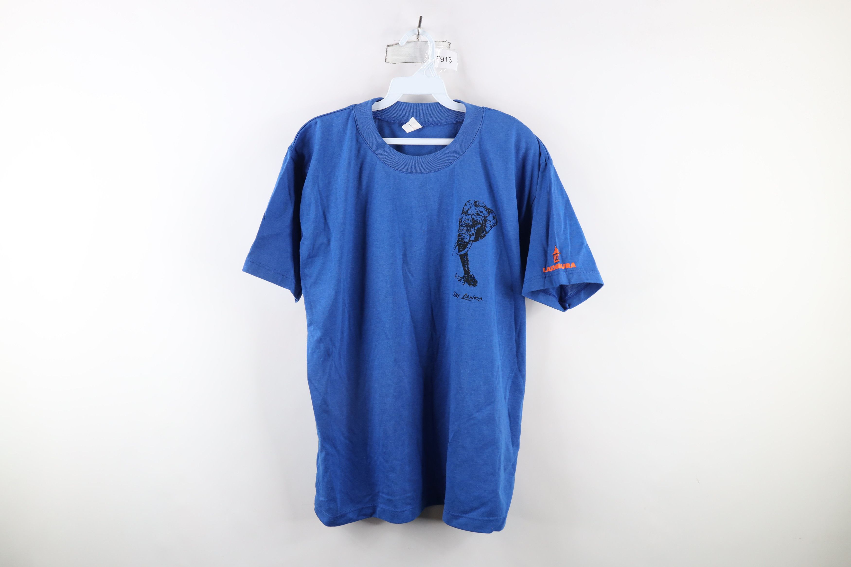 Vintage Vintage 90s Streetwear Sri Lanka Elephant T-Shirt Blue Size US L / EU 52-54 / 3 - 1 Thumbnail
