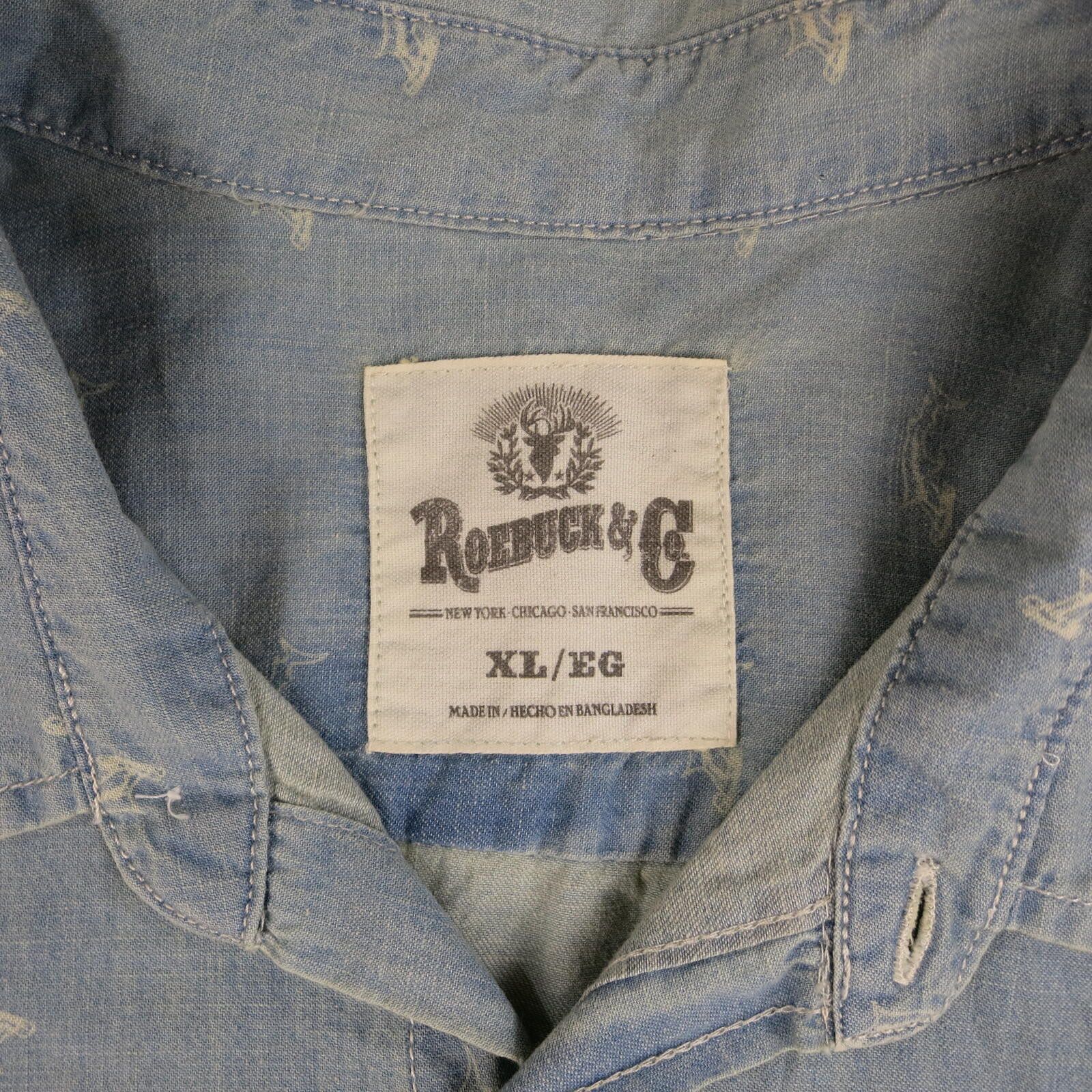 Other Roebuck & Co Mens XL Light Blue S/S Hammer Head Shark Shirt Size US XL / EU 56 / 4 - 2 Thumbnail