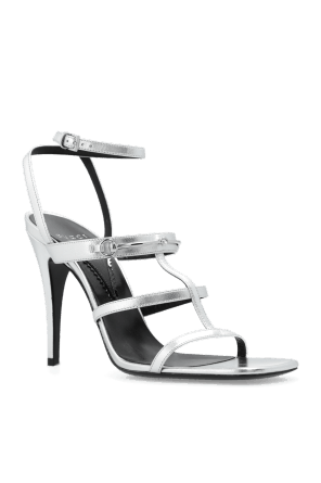 Gucci o1s1wg110225 Heel Sandals in Silver Size US 8.5 / IT 38.5 - 4 Thumbnail
