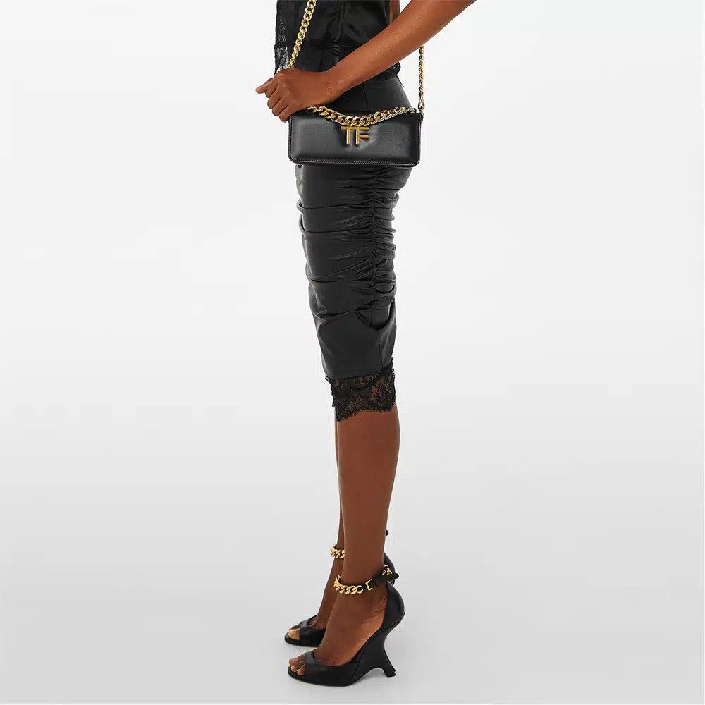 Tom Ford o1loc1c1224 GC5394 Leather Skirt in Black Size 28" / US 6 / IT 42 - 2 Thumbnail