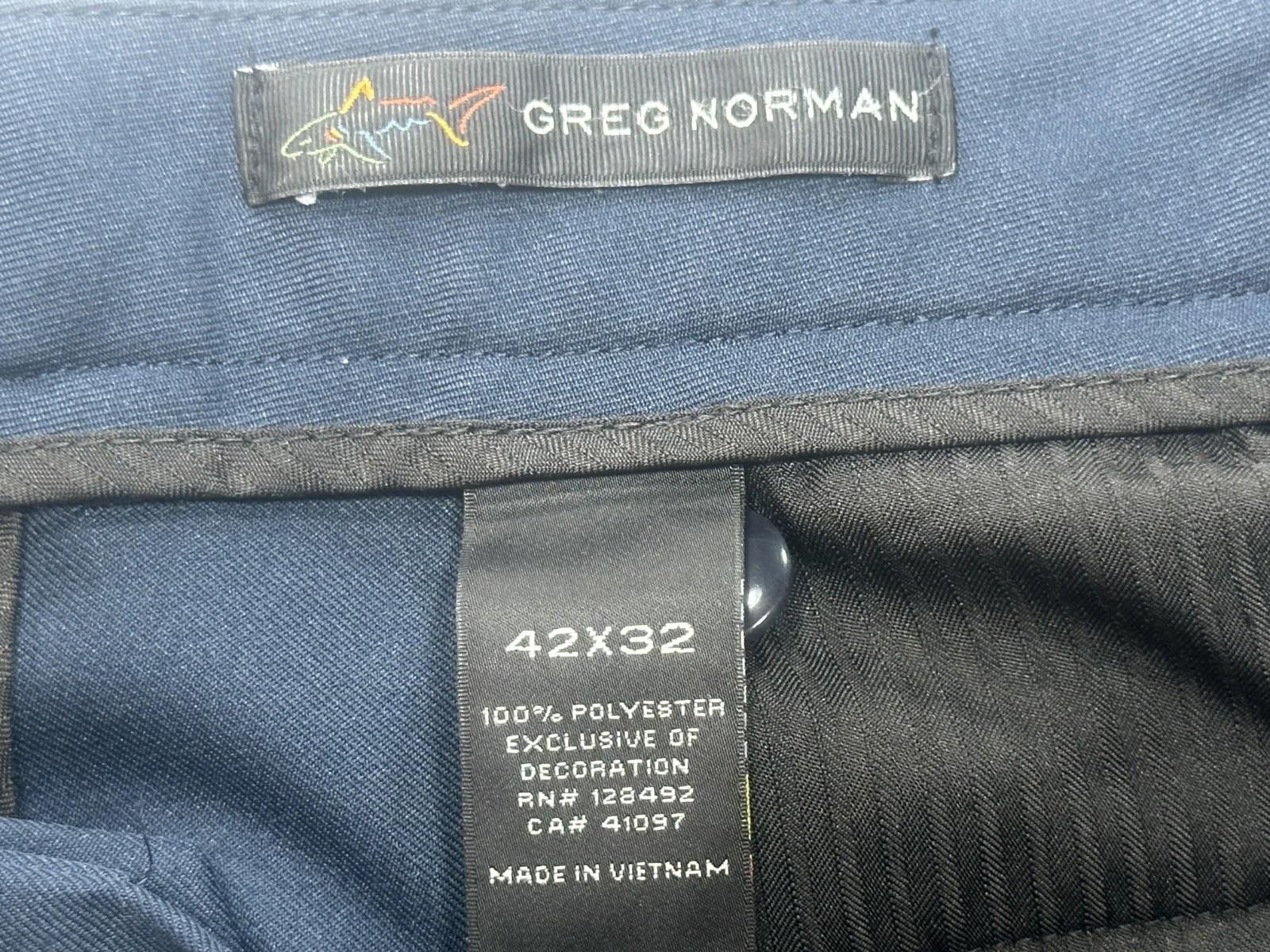 Greg Norman Greg Norman Flat Straight Leg Dress Pants Blue Mens 42/32 Size US 42 / EU 58 - 6 Thumbnail