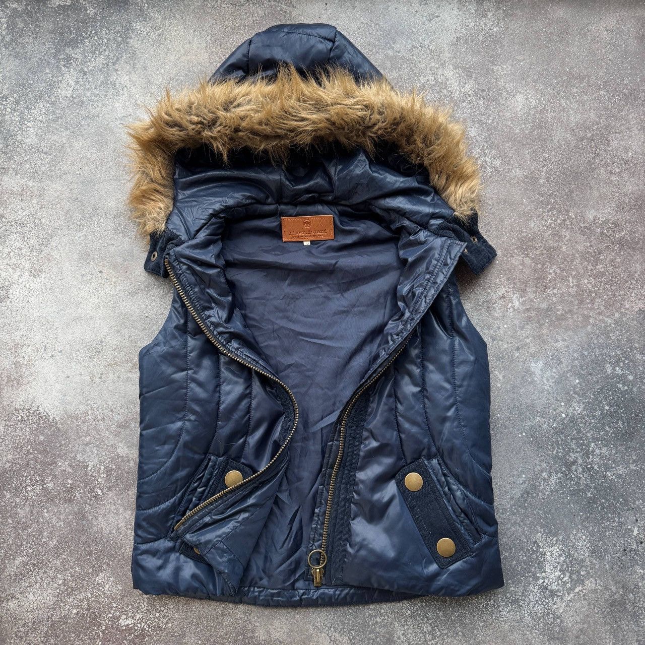 Japanese Brand River Island Y2K Glamour 2000’s Puffer Hooded Vest Size M / US 6-8 / IT 42-44 - 7 Thumbnail