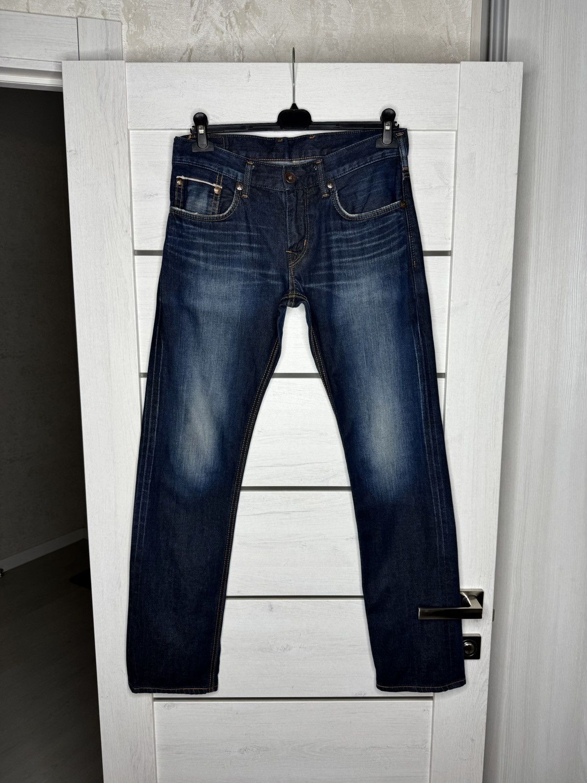 Edwin Edwin Japan SK505 Raw Selvage Denim Cinch Back Vintage Rare Size US 29 - 7 Thumbnail