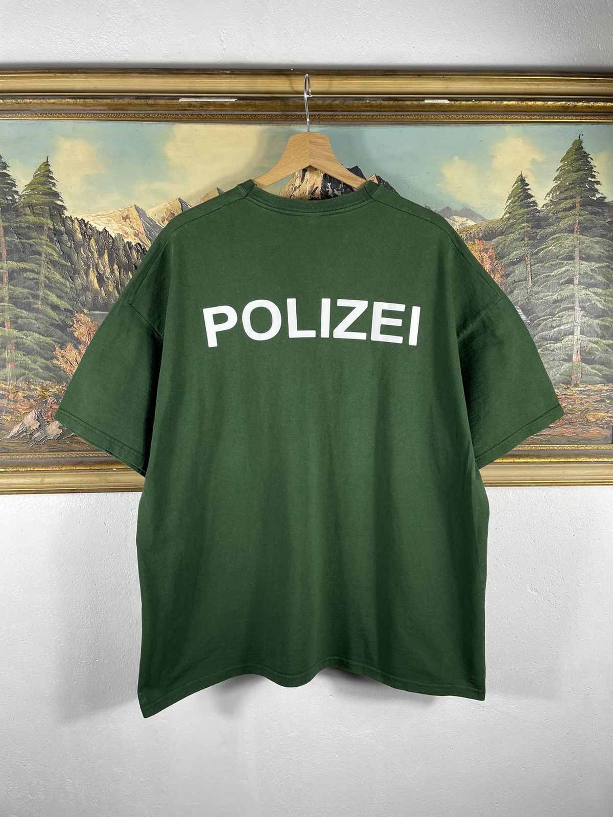 Vintage Polizei German Police Vintage Logo Green Tee Oversize Size US XXL / EU 58 / 5 - 1 Thumbnail