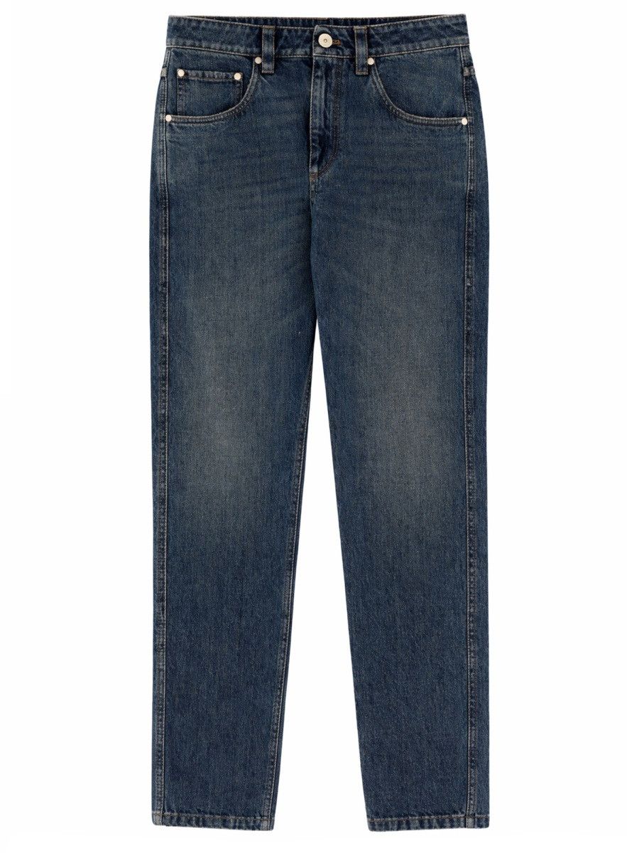 Brunello Cucinelli BRUNELLO CUCINELLI "STRAIGHT" JEANS - DENIM (IT 42) Size 42" / US 20 - 1 Thumbnail