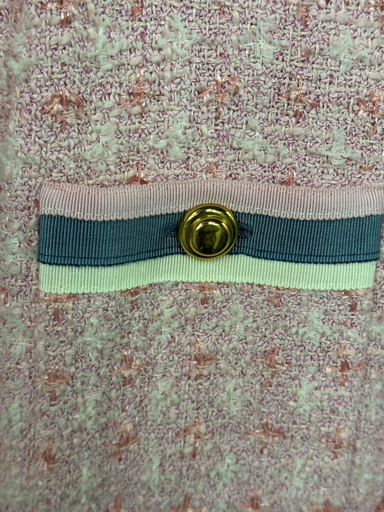 Gucci Gucci Pink braided gold buckle four-pocket jacket Size XS / US 0-2 / IT 36-38 - 3 Thumbnail