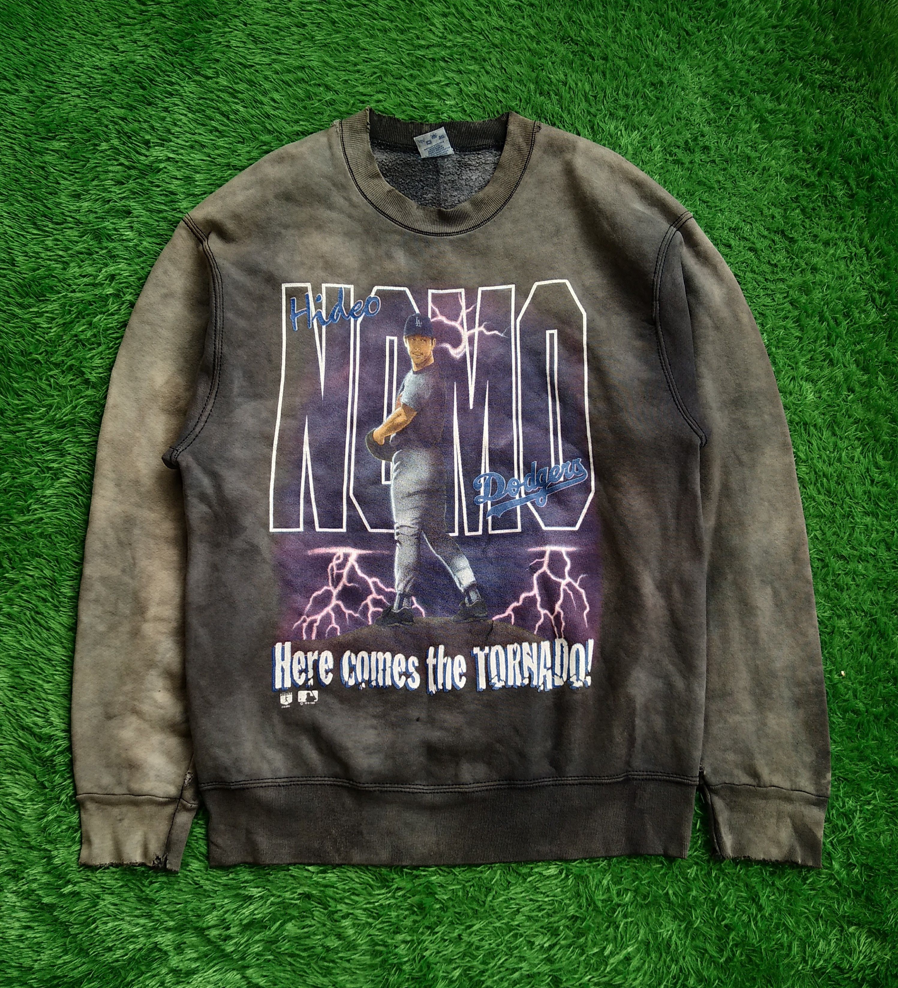 Salem Sportswear × Vintage VTG 90s Hideo Nomo Dodgers Distressed Black Sun Faded Size US M / EU 48-50 / 2 - 2 Thumbnail