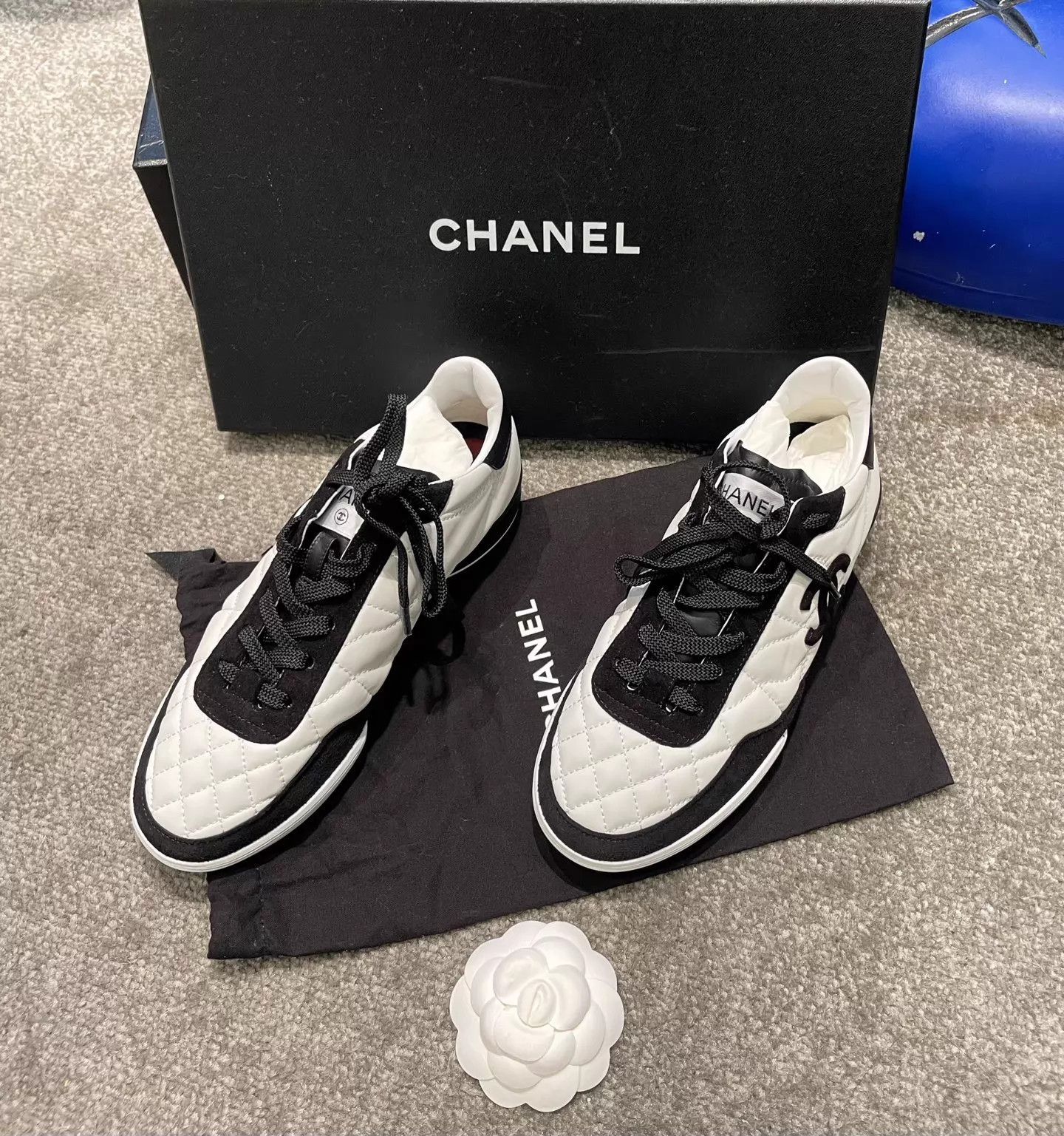 Chanel CHANEL Lambskin Panda Deauville Sneaker Black White EU36 Size US 5.5 / IT 35.5 - 2 Thumbnail
