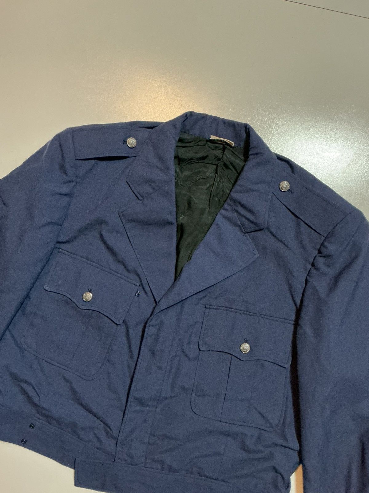 Vintage Vintage USAF Air Police CWU-47 Shade Blue Wool DPSC Jacket Size US S / EU 44-46 / 1 - 6 Thumbnail