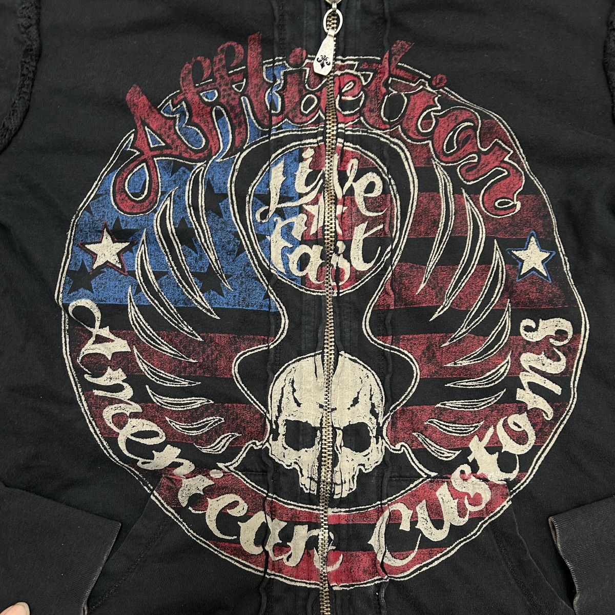 Affliction Affliction “Live Fast / American Customs” Reversible Size S / US 4 / IT 40 - 2 Thumbnail