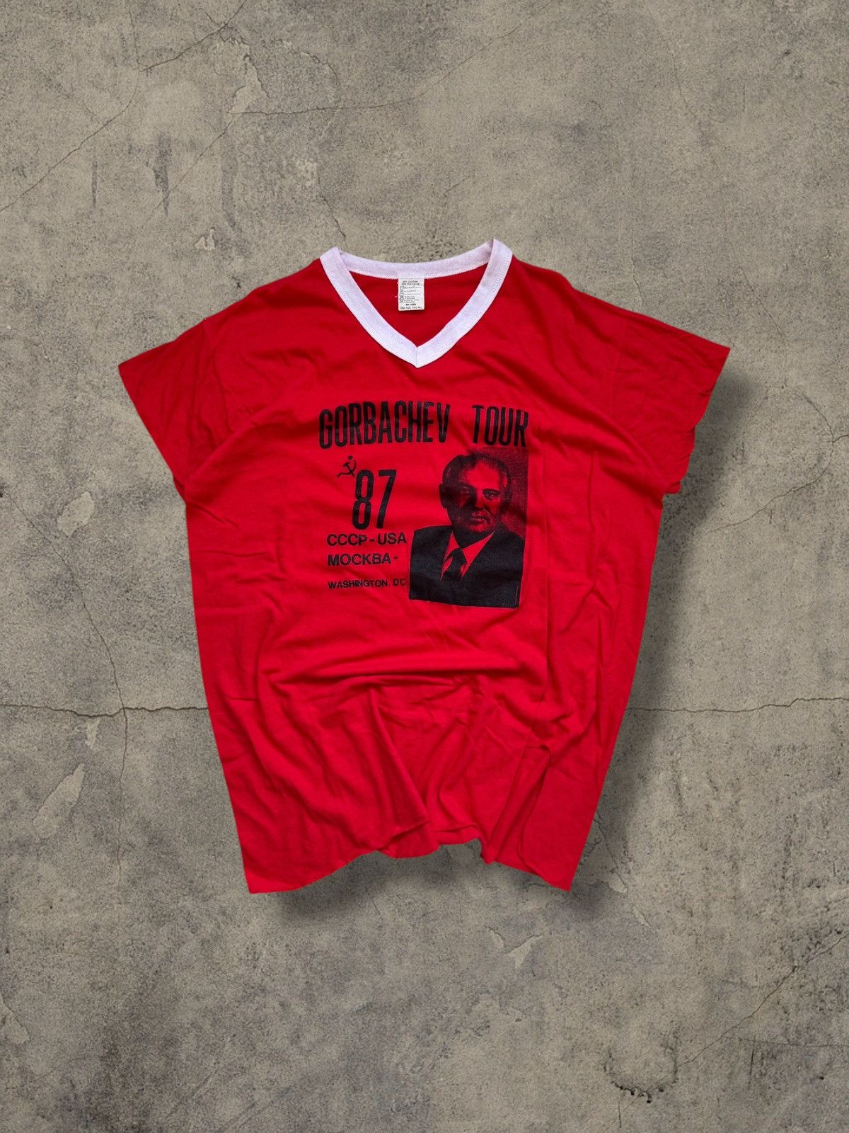 Cccp Vintage 1987 Gorbachev Tour Washington DC Single Stitch Tee Size US L / EU 52-54 / 3 - 1 Thumbnail