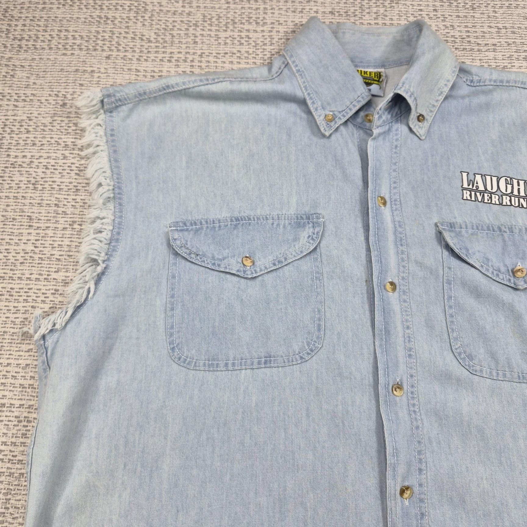 Vintage Biker Clothing Company Shirt Mens 2XL Denim Sleeveless Laughlin River Run 2017 Denim Shirt Casual Patriotic Motorcycle USA 2XL Mens Size US XXL / EU 58 / 5 - 5 Thumbnail