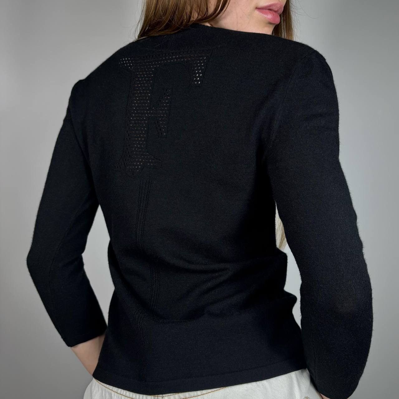 Ferre Vintage Y2K Ferre Gianfranco Luxury Big Logo Mesh Sweater Size S / US 4 / IT 40 - 1 Thumbnail