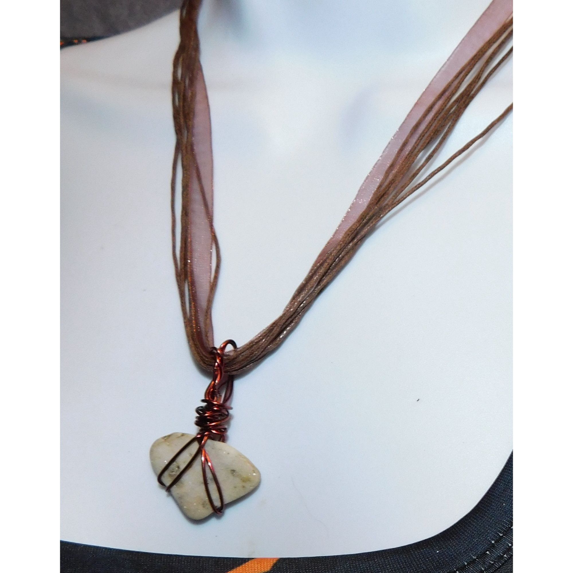 Handmade Handmade Wire Wrapped Stone Pendant Necklace Size ONE SIZE - 5 Thumbnail