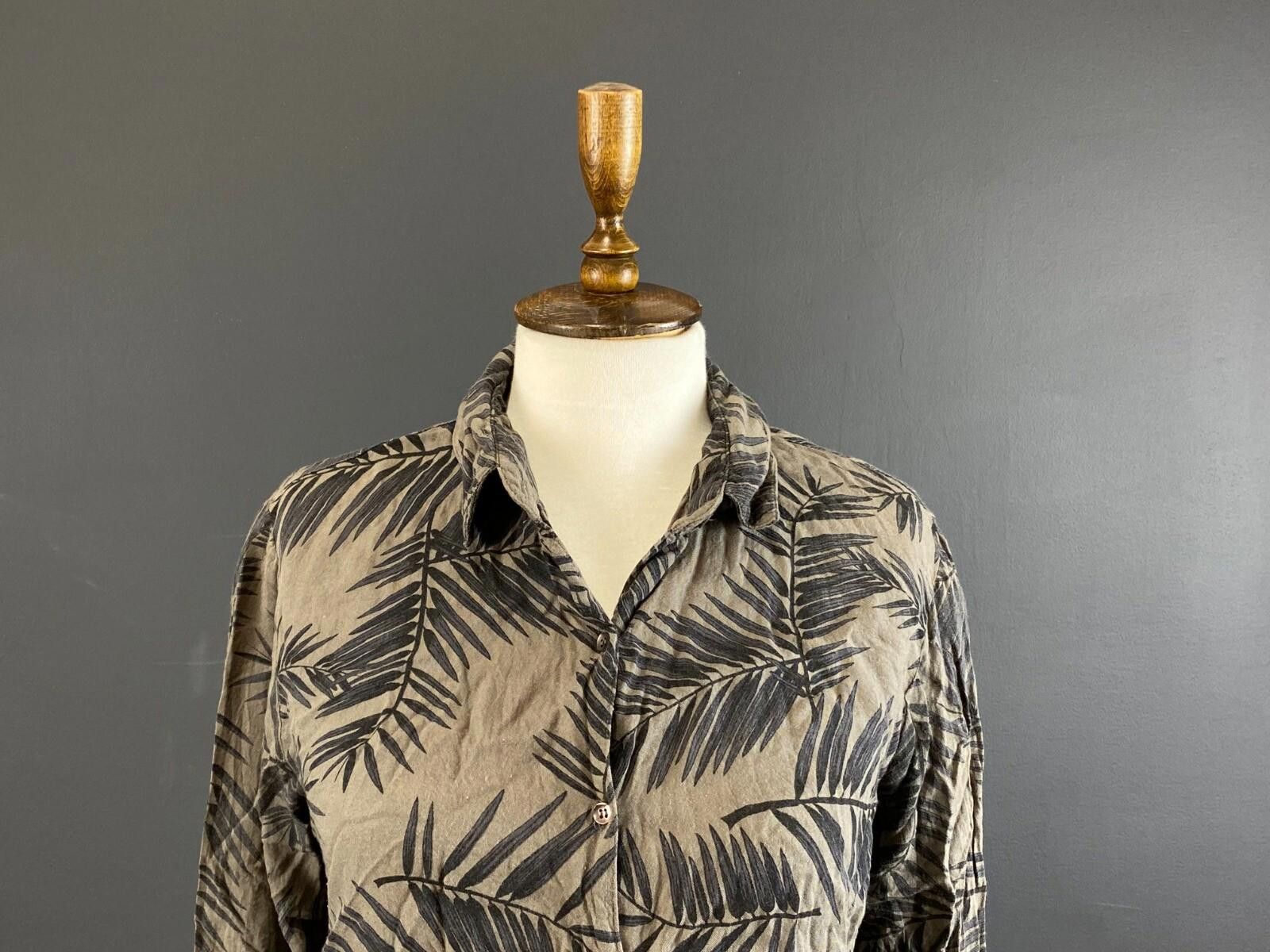 Gianni Valentino GANNI Palm Leaves Brown Blouse Shirt Size XS Size XS / US 0-2 / IT 36-38 - 2 Thumbnail