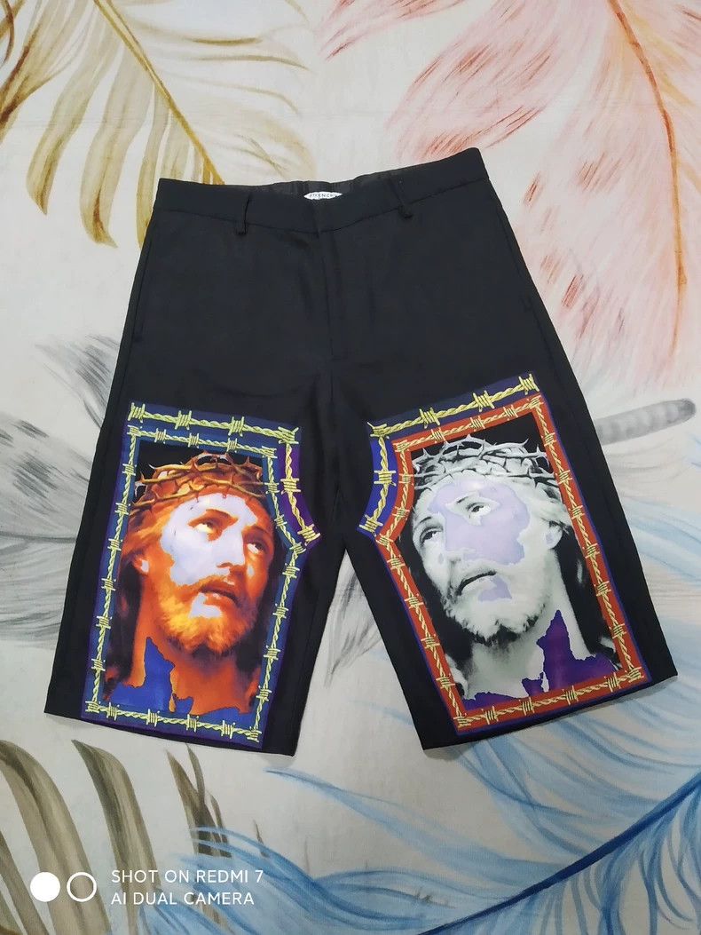 Givenchy Givenchy Summer Men's Black Classic Figure Print Casual Sh Size US 29 - 1 Thumbnail