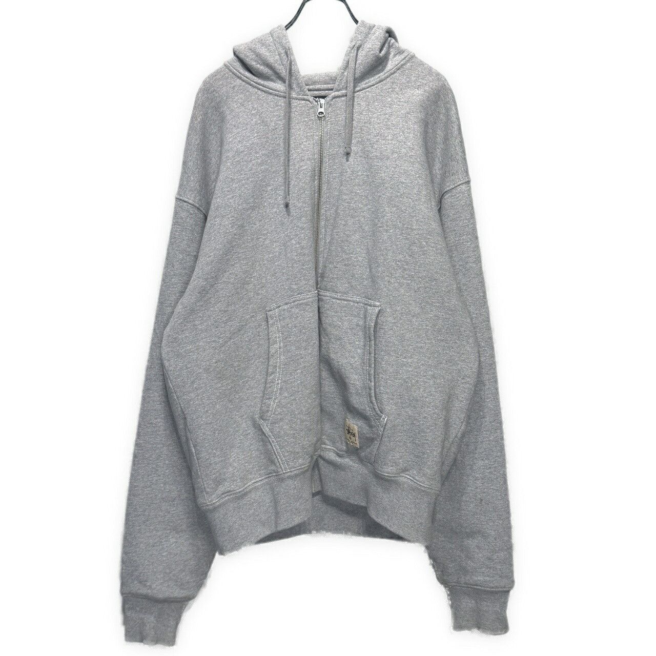 トップス stussy knit gray double zip Stussy FW21 Stussy Double Face Label Zip Hoodie Green | Grailed