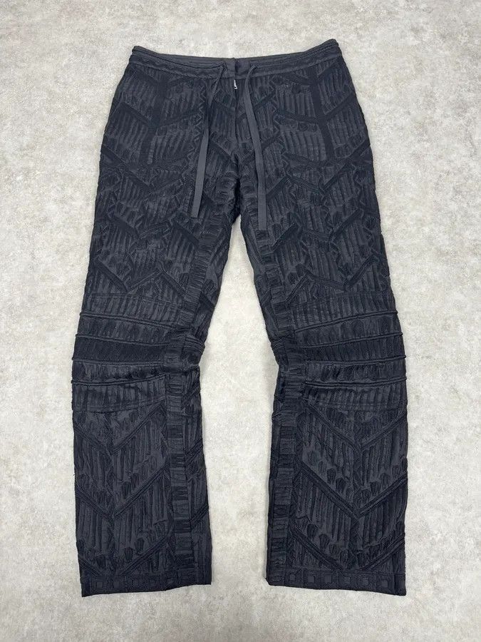 Dries Van Noten Dries Van Noten Black Relief Abstract Pants Size US 32 / EU 48 - 1 Thumbnail