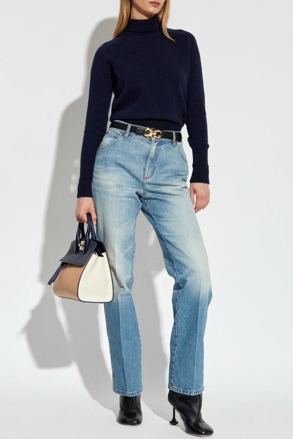 Victoria Beckham o1mle0525 Relaxed Flared Jean Broken Vintage Wash in Blue Size 28" / US 6 / IT 42 - 2 Thumbnail