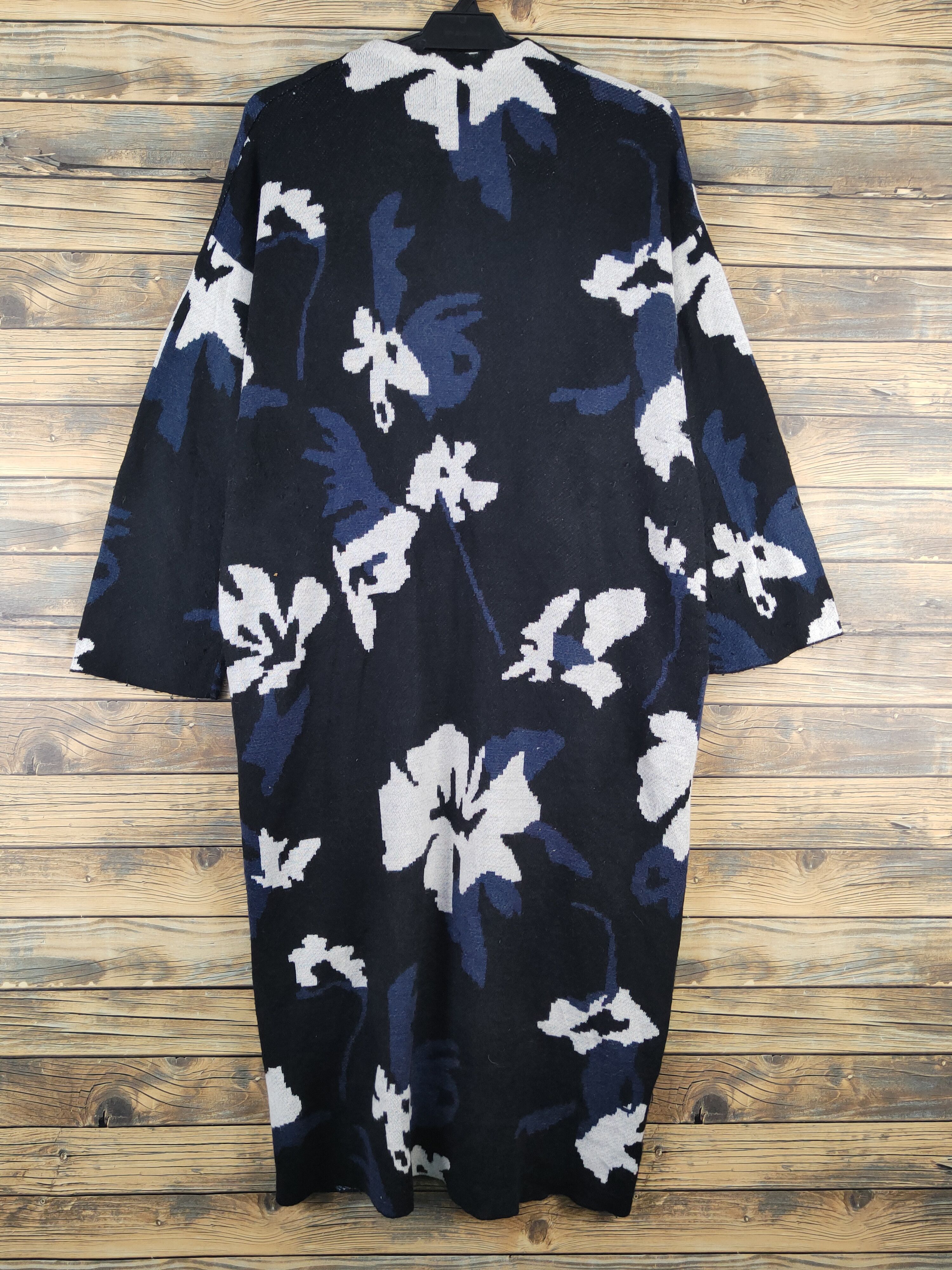 Vintage Azul by Moussy Black Knitwear Long Cardigan #W2154 Size S / US 4 / IT 40 - 8 Thumbnail