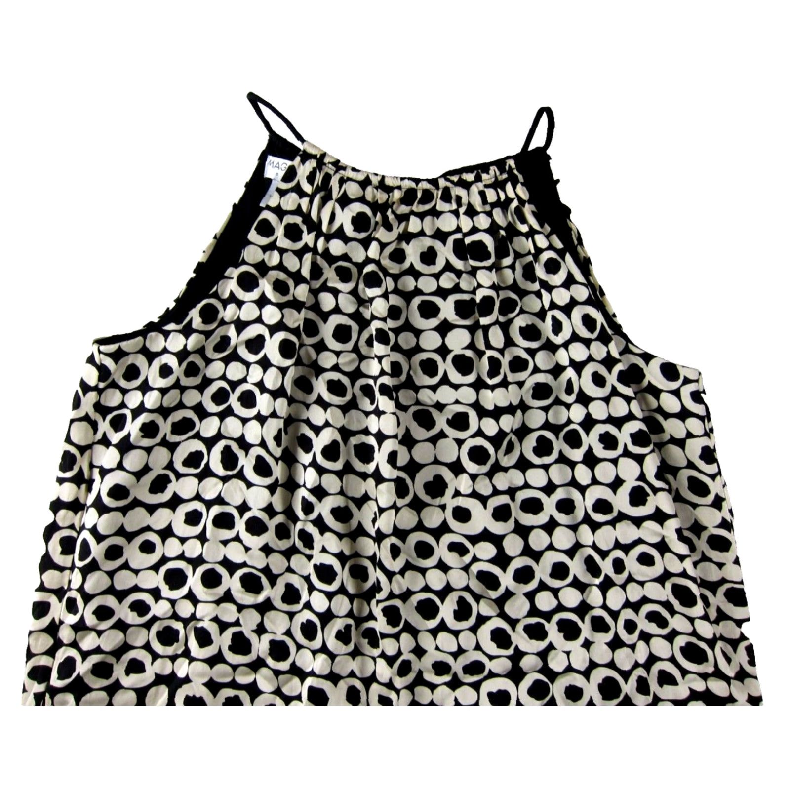 MAGGY LONDON Maggy London 100% Silk Black Ivory Polka Dot Shift Tank Tunic Dress 4P Size S / US 4 / IT 40 - 4 Thumbnail