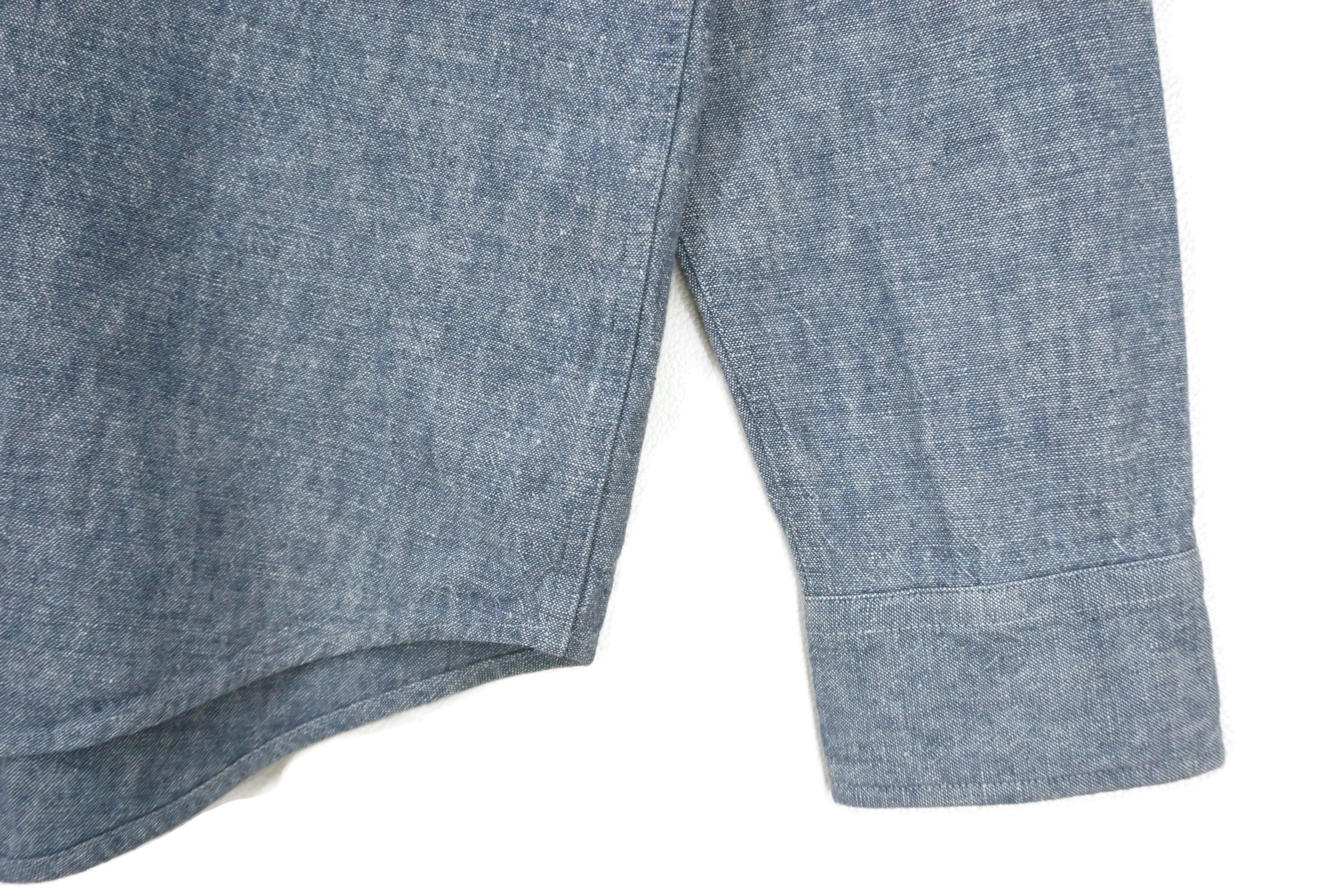 Japanese Brand KiksTyo Western Shirt Scripted Embroidery Flax Blend Shirt Size US L / EU 52-54 / 3 - 6 Thumbnail