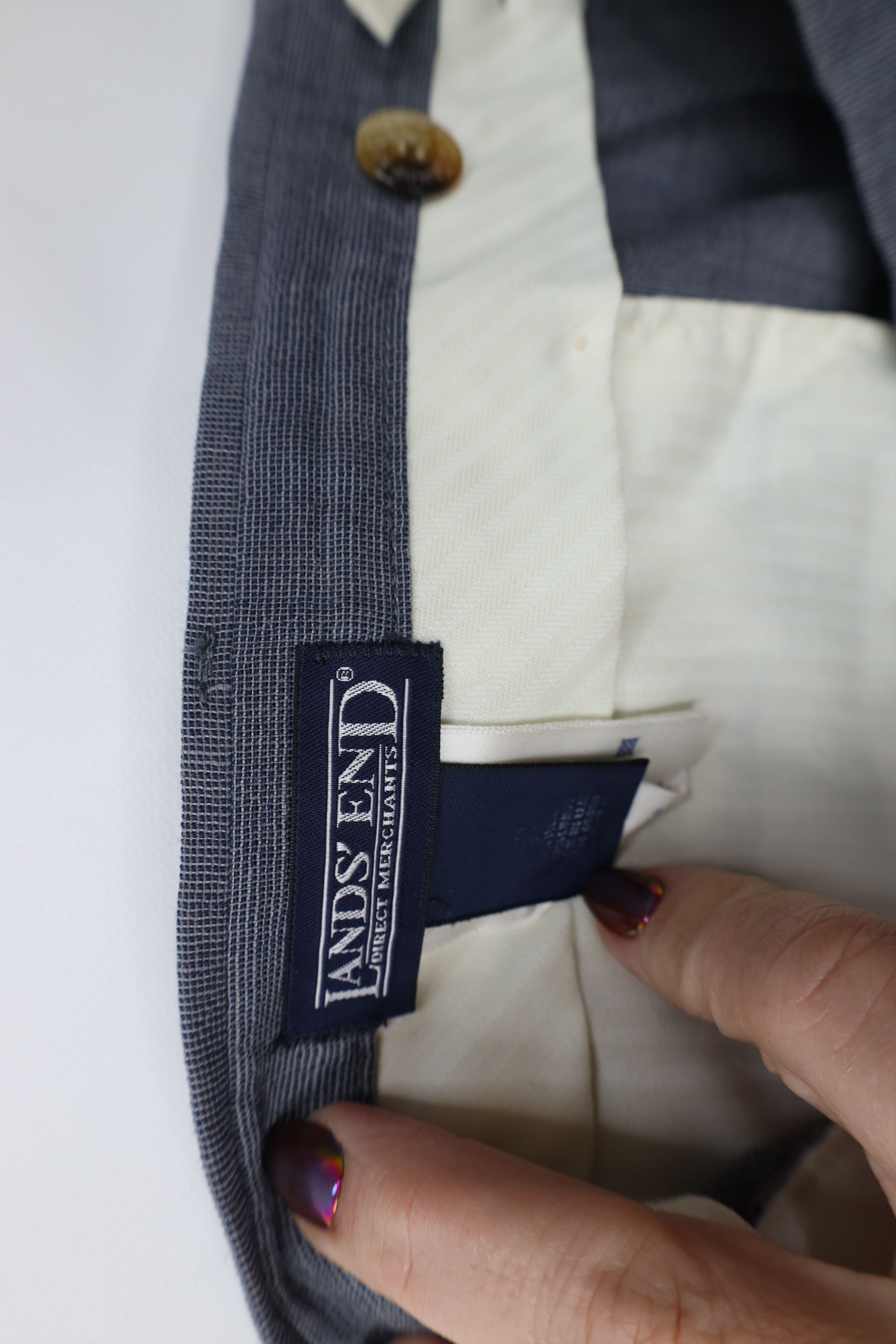 Lands' End Vintage 90s Lands End Wool Linen Wide Leg Chino Pants USA Size US 38 / EU 54 - 7 Thumbnail