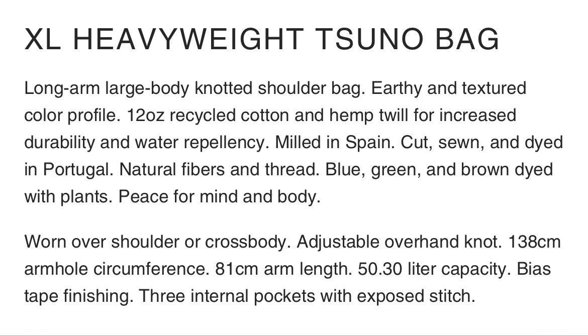 Ground Cover XL Tsuno Bag Hemp Natural Dye Grailed