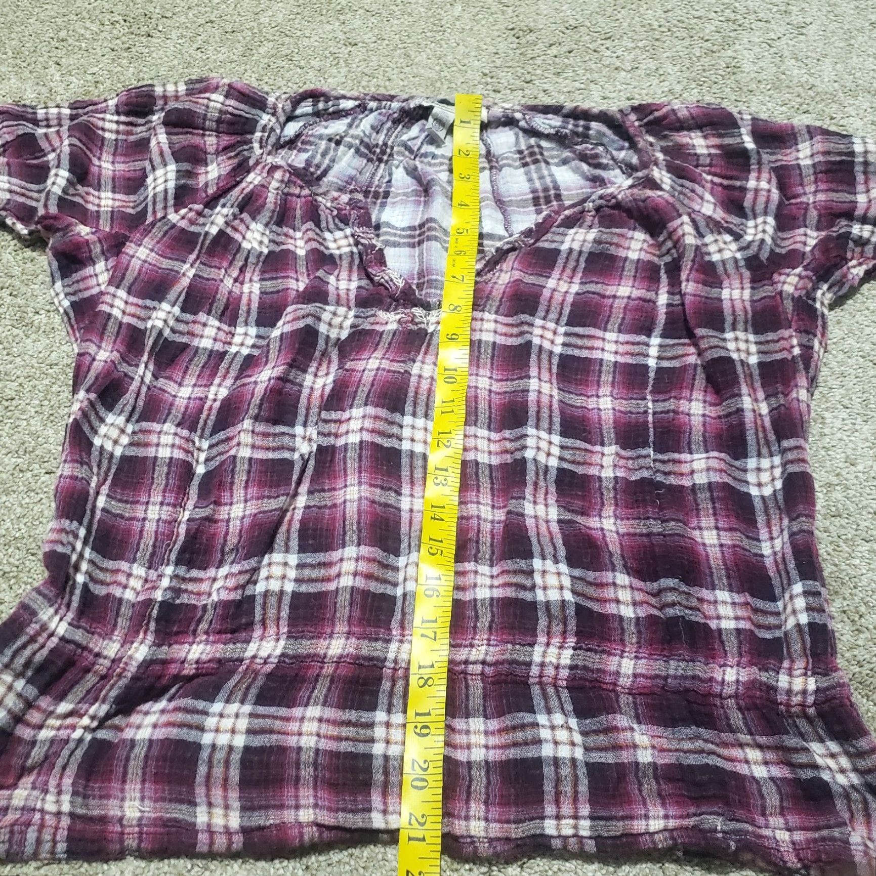Vintage American Rag Purple Plaid Shirt Long Sleeve Shirt Adult Women's S Small Size S / US 4 / IT 40 - 5 Thumbnail