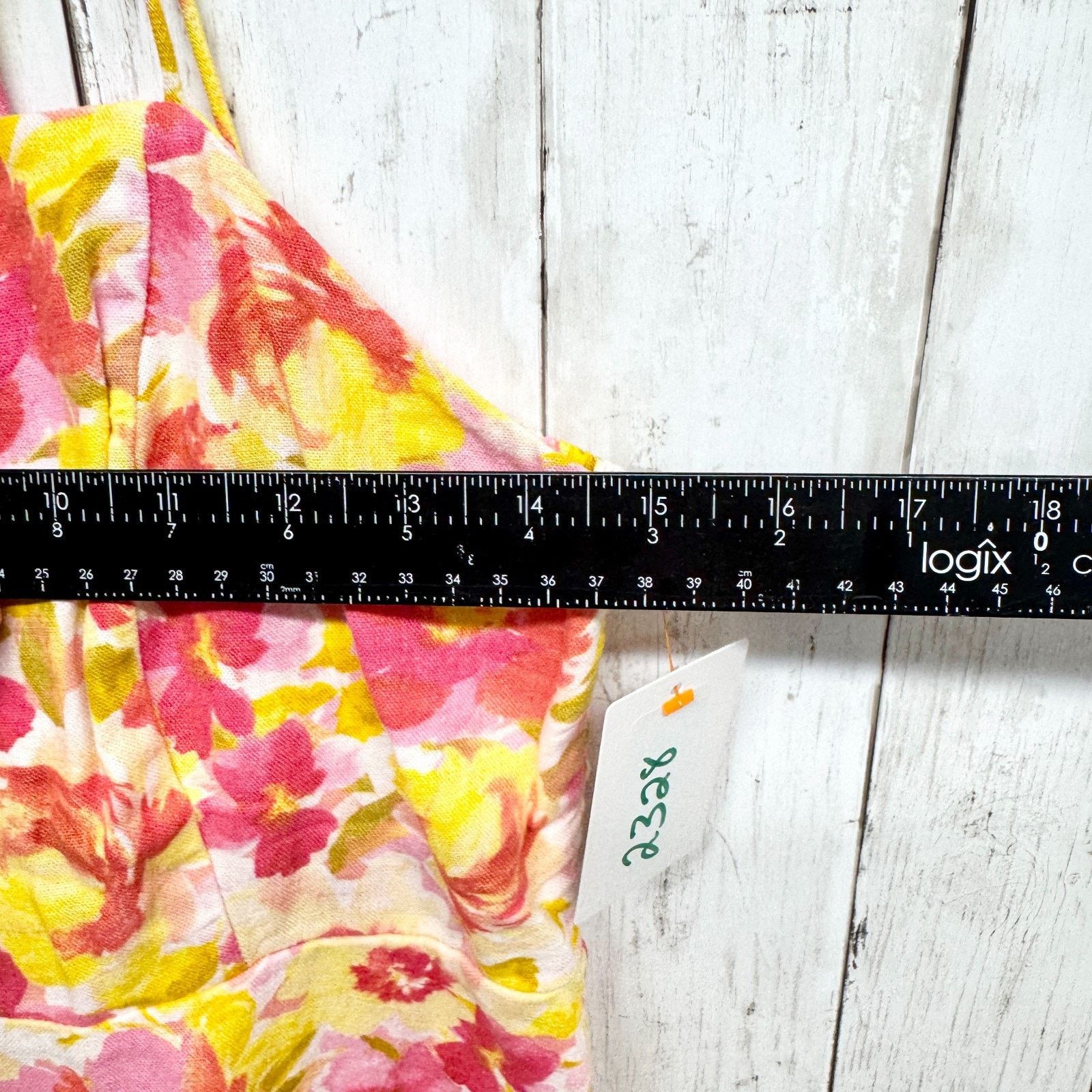 Old Navy Old Navy Dress Medium Floral Smocked Linen Sleeveless Mini Size M / US 6-8 / IT 42-44 - 5 Thumbnail