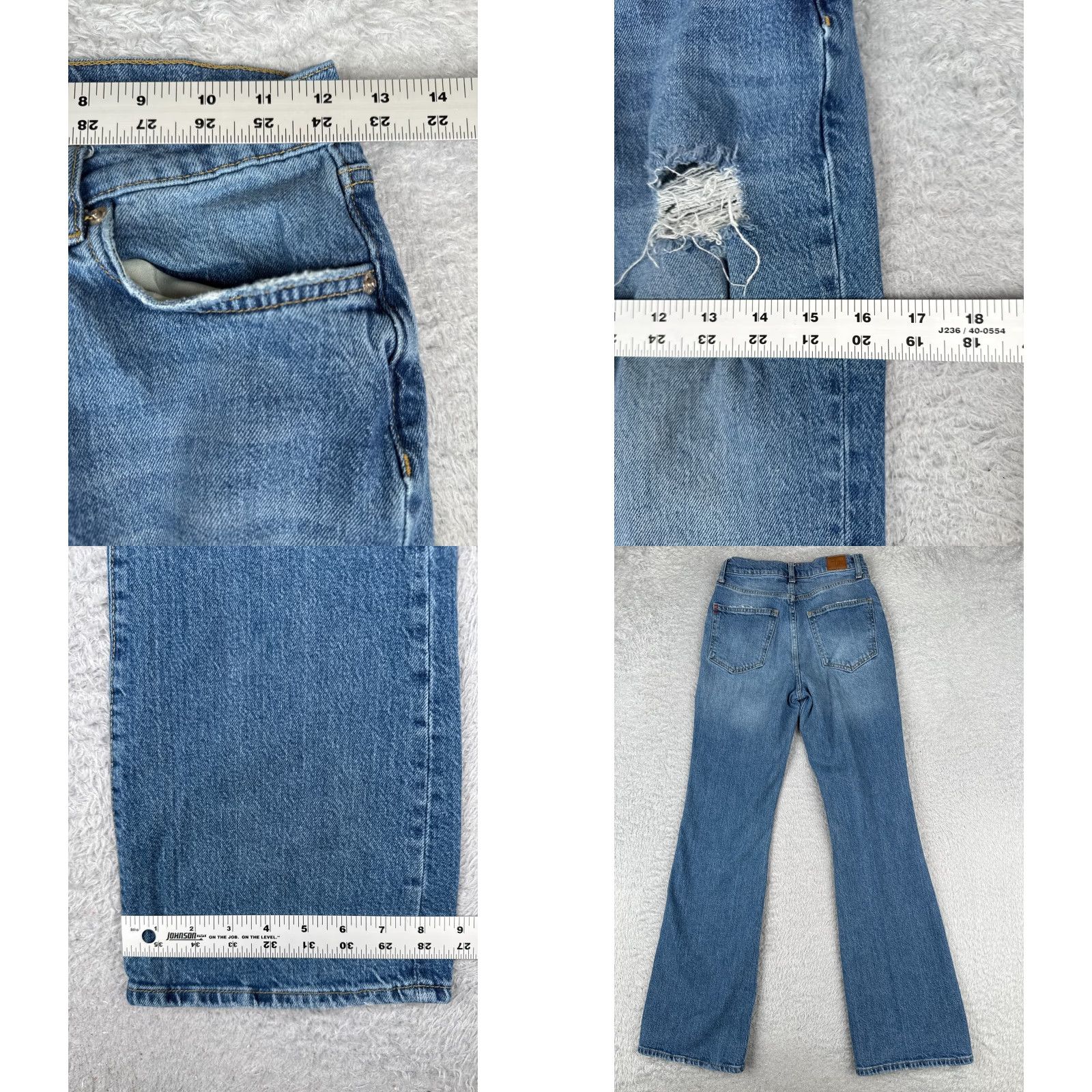 Bdg BDG Jeans Womens 26 Blue Denim High Rise Flared Distressed 26x30 Jeans - 5-Pocket Cotton Denim Regular Womens 30 Inseam Medium Wash Vintage No Size 26" / US 2 / IT 38 - 9 Thumbnail