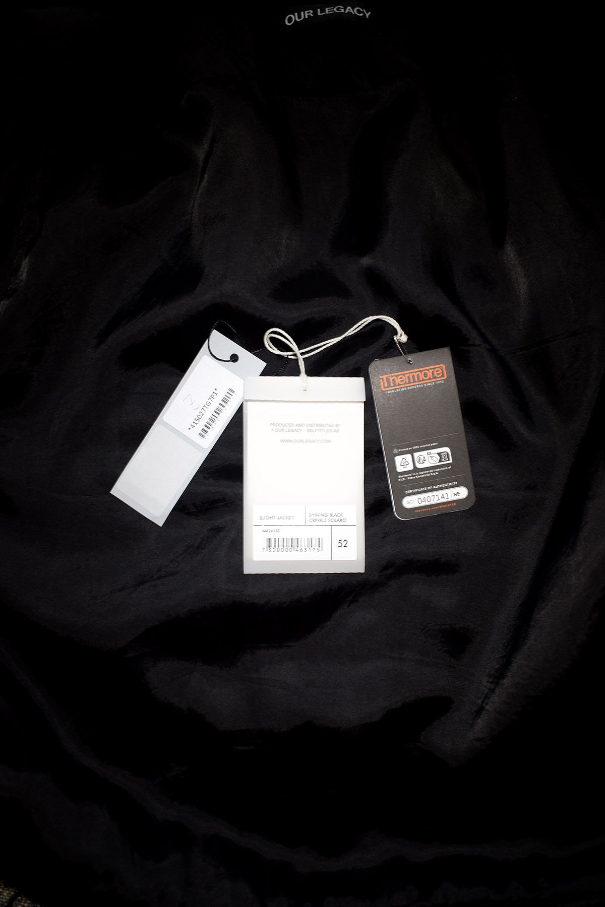 Our Legacy Slight Jacket "Shining Black Crinkle Solaro" Size US L / EU 52-54 / 3 - 7 Thumbnail