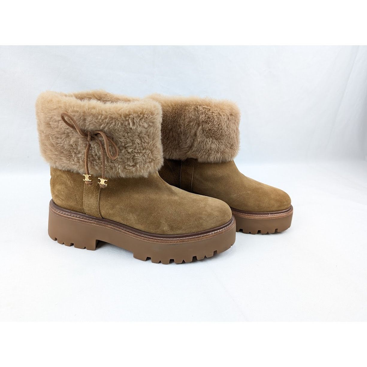 Celine o1rshd1 Shearling Boots in Brown Size US 11 / IT 41 - 11 Thumbnail