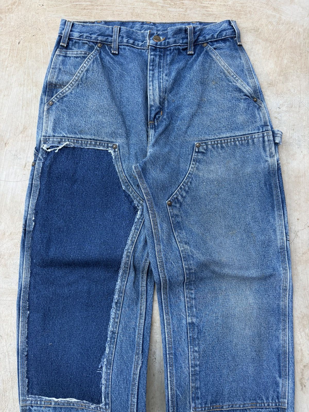 Carhartt Vintage 00s Carhartt Double Knee Denim Distressed Panel Size US 32 / EU 48 - 2 Thumbnail