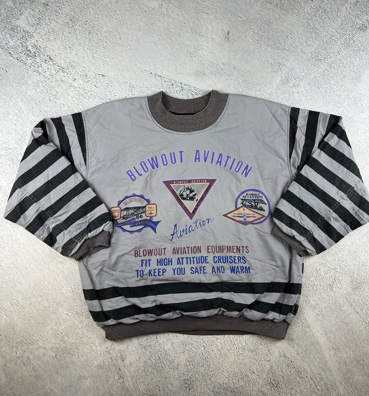image of Very Vintage Distressed Reversible Blowout Aviation Usa in Black, Men's (Size Medium)