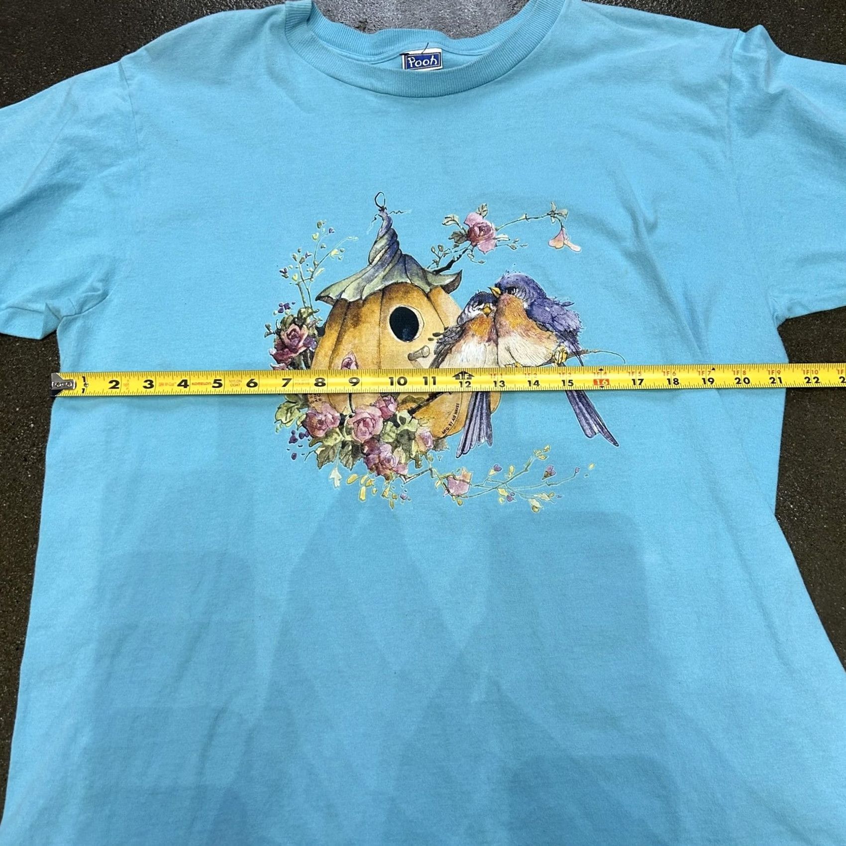 Disney Disney Pooh Shirt Womens XL Blue Birdhouse Bluebird Nature Graphic Tee Size XL / US 12-14 / IT 48-50 - 5 Thumbnail