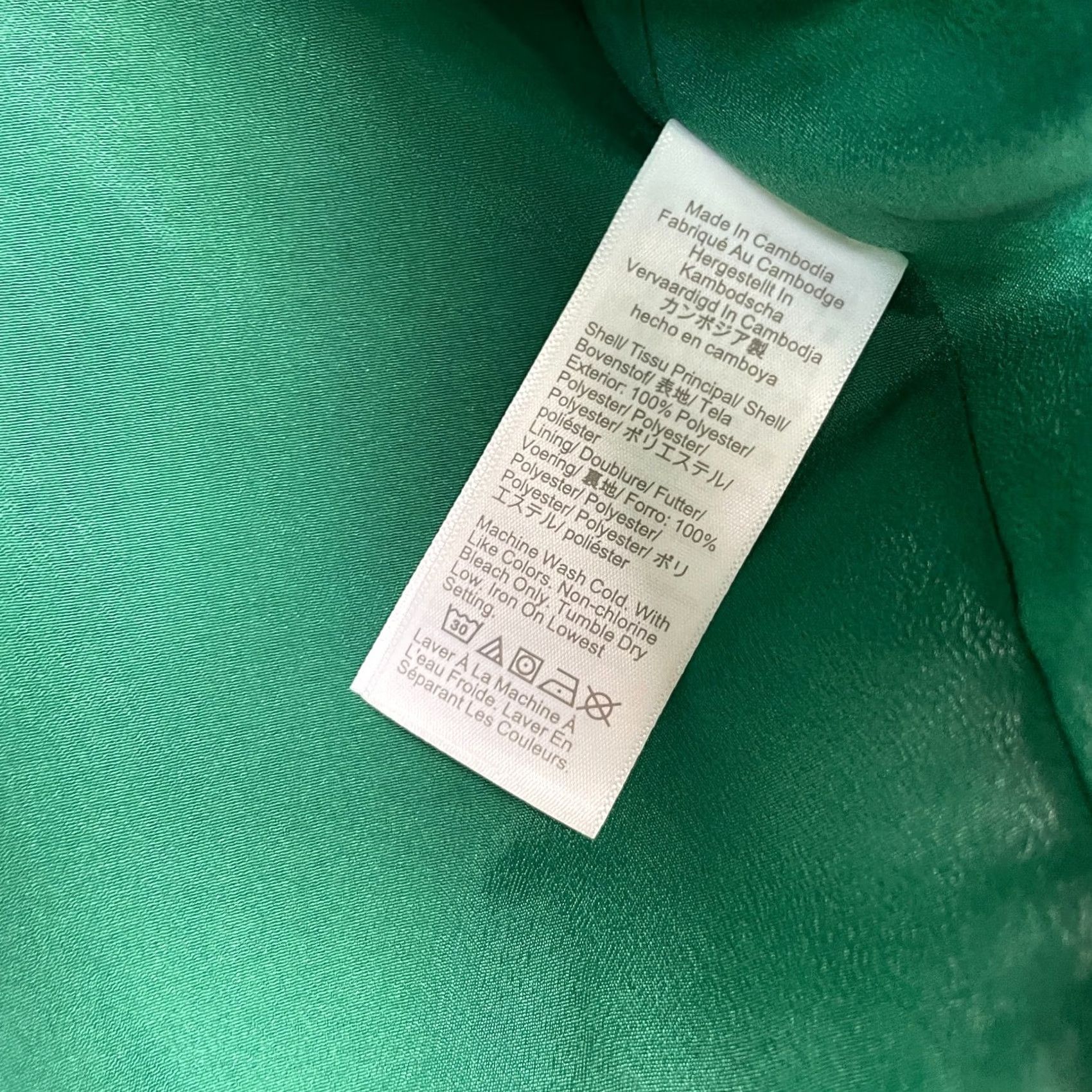 J.Crew VINTAGE J.CREW Blouse Shirt Womens Large Green V-Neck Puff Sleeve Lined Pattern: Solid Blouse Shirt Size L / US 10 / IT 46 - 6 Thumbnail