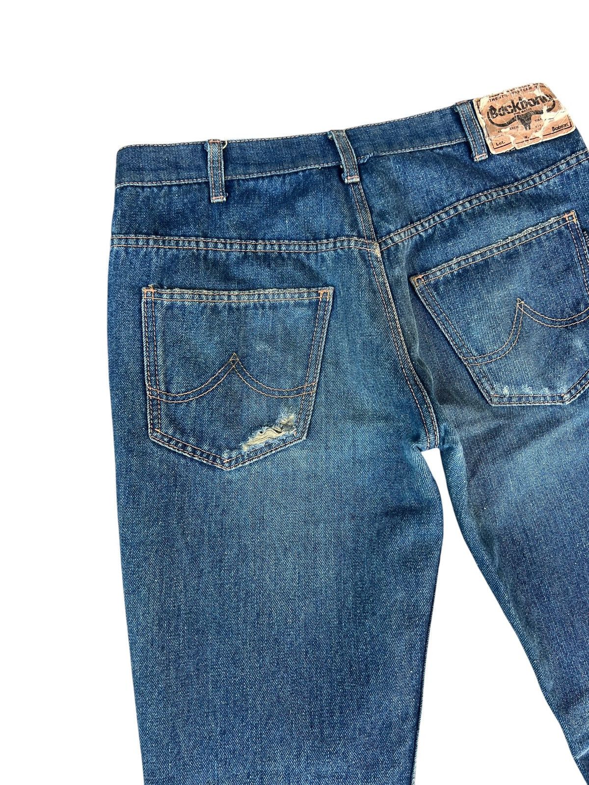 Backbone Backbone X Bobson Japan Distressed Fade Denim Bootcut Jeans Size US 31 - 15 Thumbnail