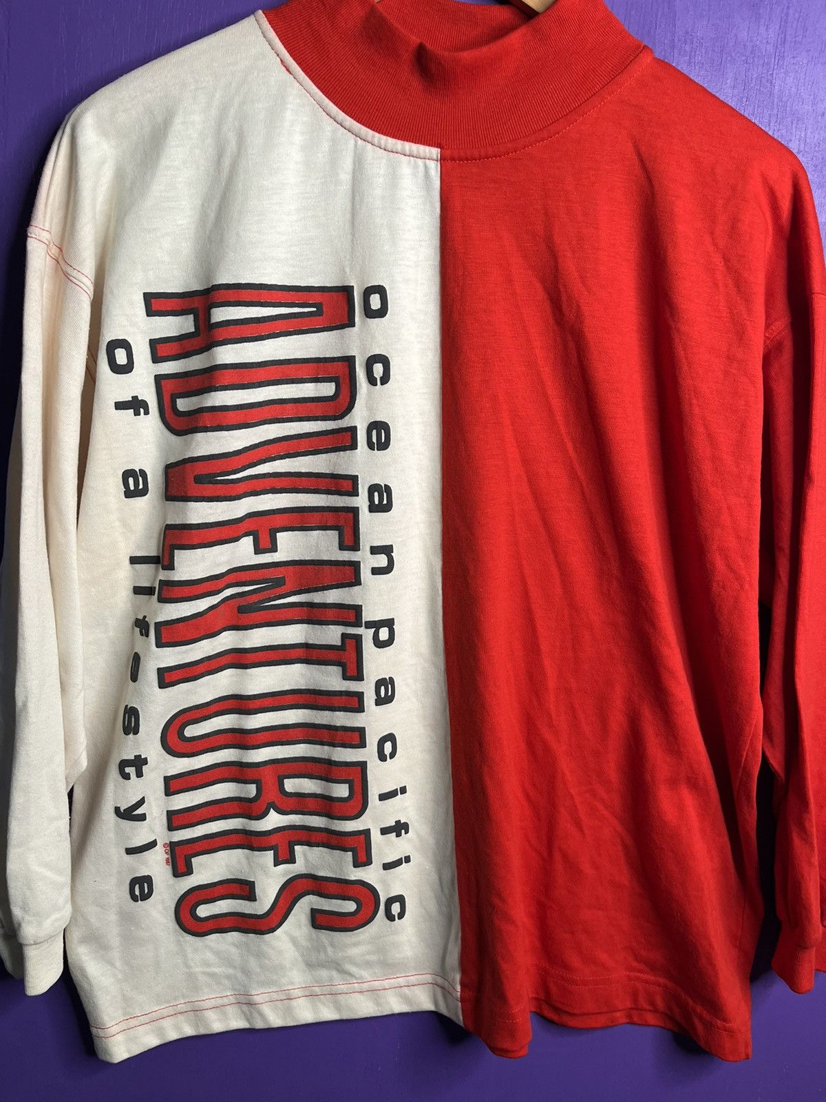 Ocean Pacific × Vintage Vintage 80s Ocean pacific two tone long-sleeve Size US L / EU 52-54 / 3 - 3 Thumbnail