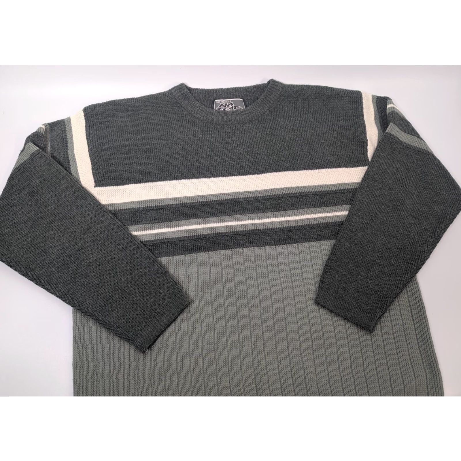 No Fear VINTAGE No Fear Sweater Shirt Long Sleeve Crewneck Olive Green 90s Y2K Men L Size US L / EU 52-54 / 3 - 2 Thumbnail
