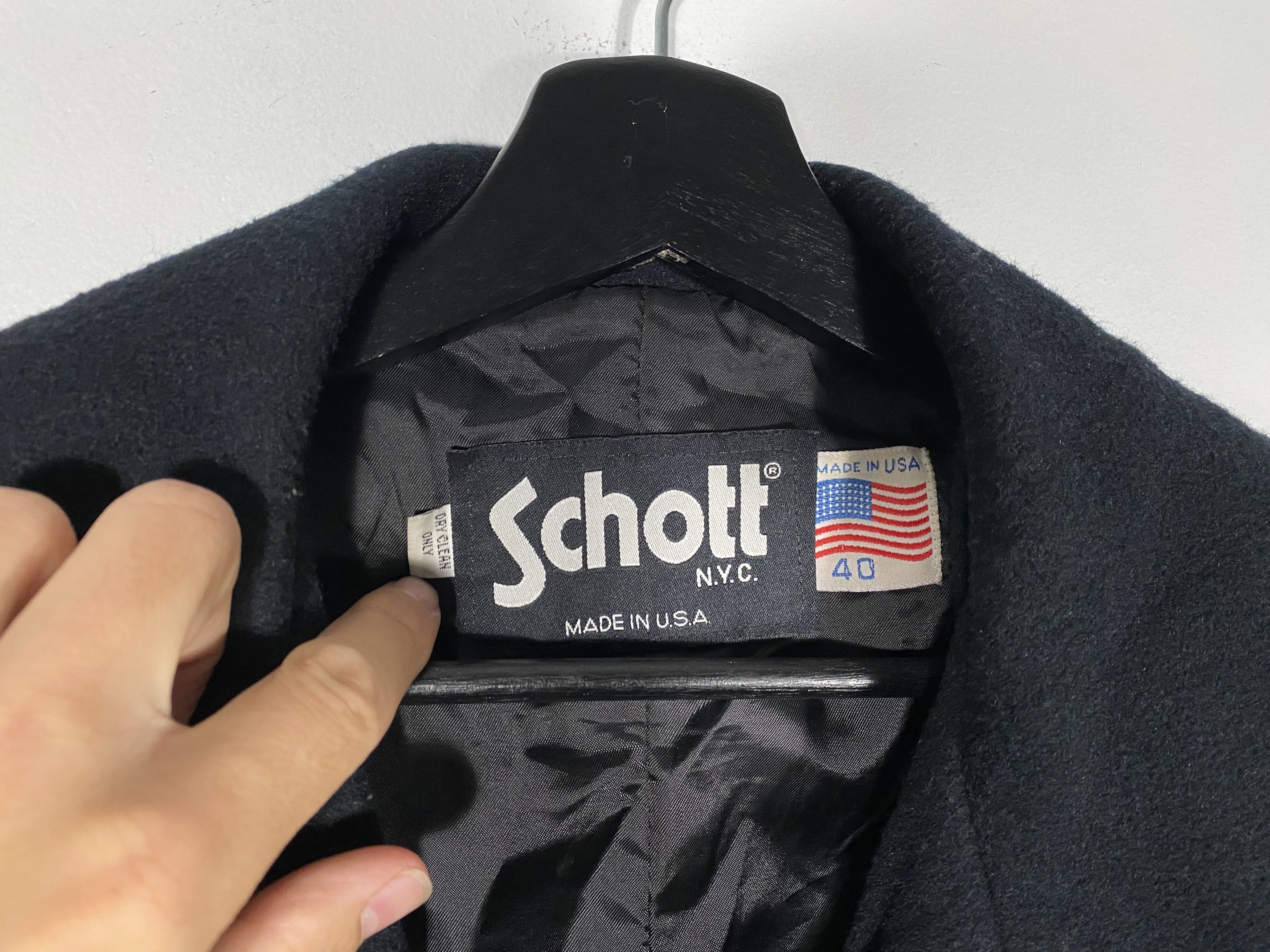 Schott RARE Vintage Schott 776 40L Wool Peacoat Black Size US M / EU 48-50 / 2 - 4 Thumbnail