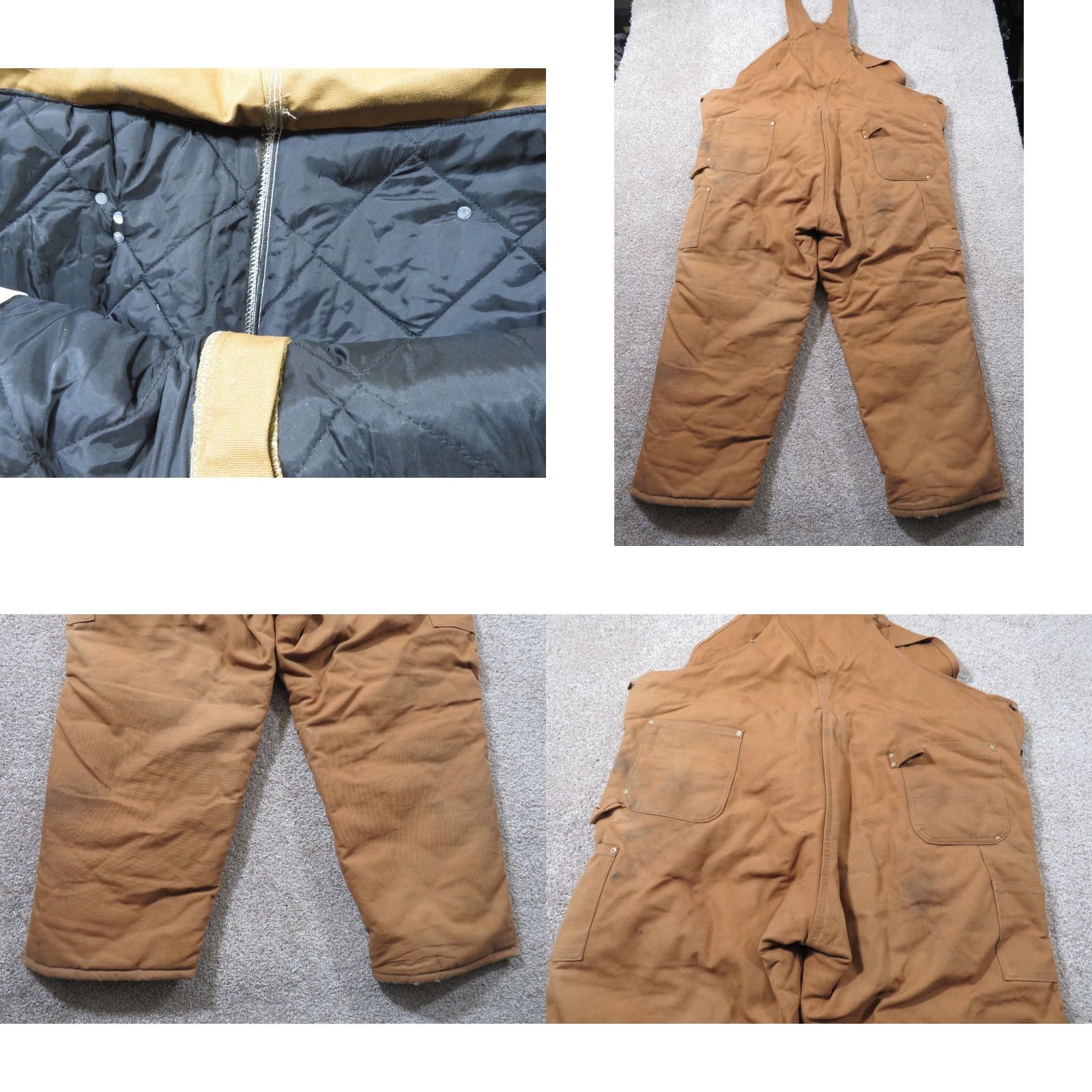 Carhartt VINTAGE Carhartt Overalls Bib Canvas Duck Quilted Insulated 50X30 Brown Logo 5-Pocket Workwear Mens Size US 34 / EU 50 - 8 Thumbnail