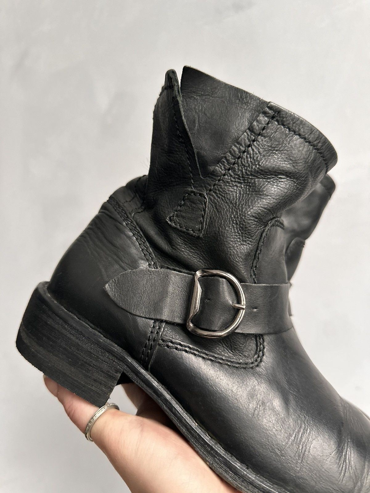 A.S.98 🥵Rare Last Drop Hand Made Leather Boots Guidi Rick Owens GOA Size US 9 / IT 39 - 4 Thumbnail