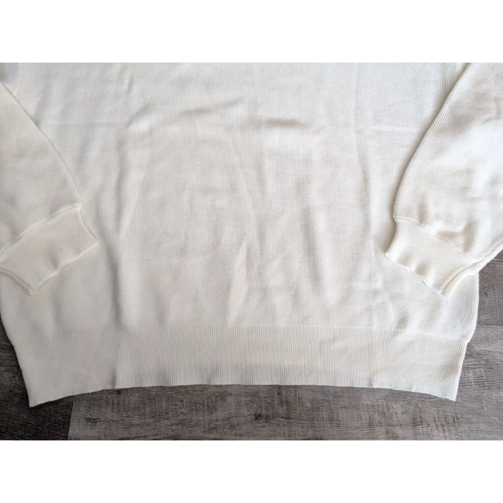 Vintage NWT Arach & Cloz Men’s Sweater White Size Medium Wool Blend Crew Neck Long Sleeve Pullover Knit Solid Size US M / EU 48-50 / 2 - 2 Thumbnail