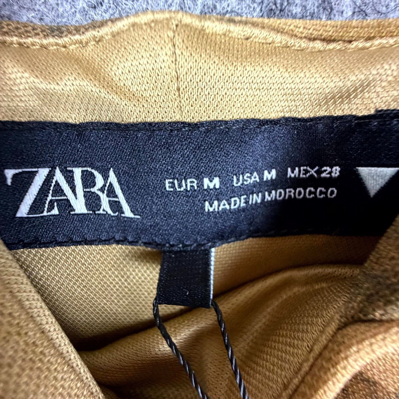 Zara Zara Mini Dress Womens Medium Tan Brown Zebra Stretch Ruched Size M / US 6-8 / IT 42-44 - 3 Thumbnail