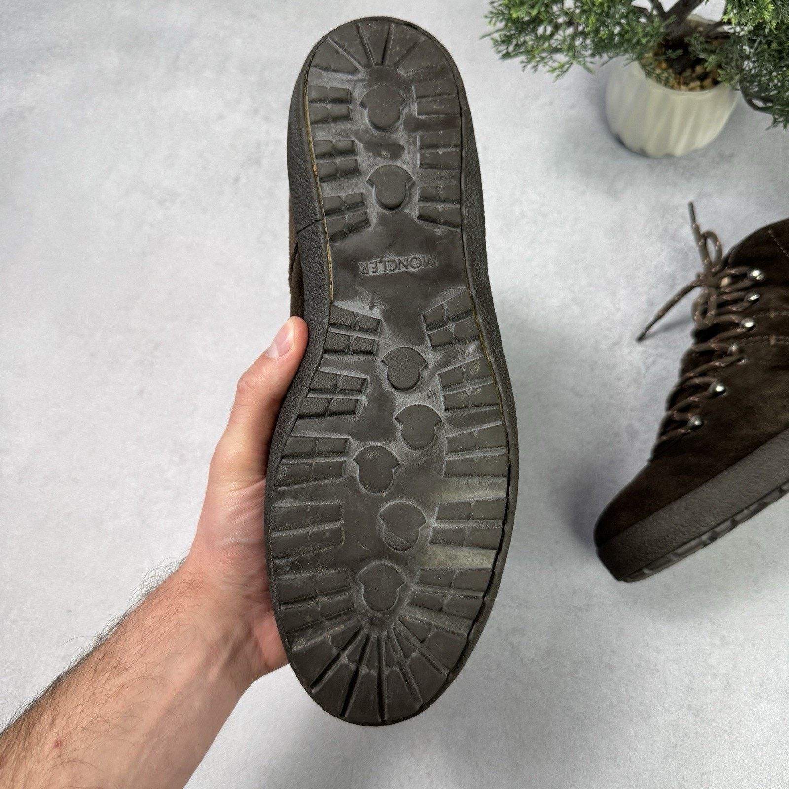 Moncler Moncler Men Brown Hi Top Suede Boot Size 42 US 9 Size US 9 / EU 42 - 9 Thumbnail